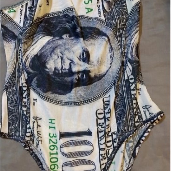 USD Dollar Print Cami Bodysuit - Picture 6 of 7